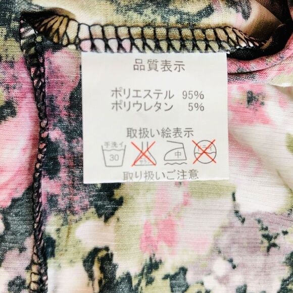 Women’s Floral and Rhinestone 3/4 Round Neck Top - Picture 9 of 10